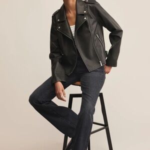 Z Supply Black Leather Moto Jacket